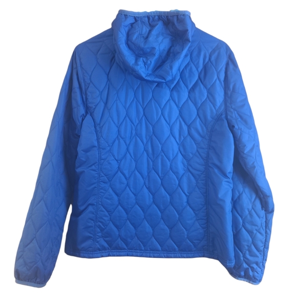 NWOT L.L.Bean Women's Blue/Teal 2-In-One Reversible Quilted Puffer Jacket Size S - Picture 4 of 15